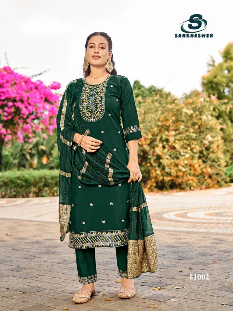 Sofia Vol 1 By Sankheswer Roman Silk Readymade Top Bottom With Dupatta Wholesale In India
